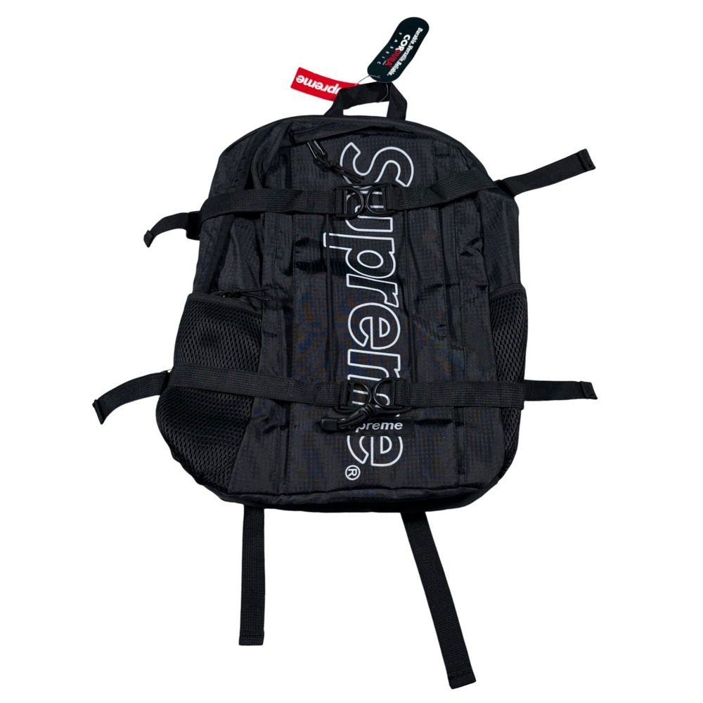 Supreme Backpack Unisex OS Black Cordura Ripstop Logo Streetwear Gorpcore Bag